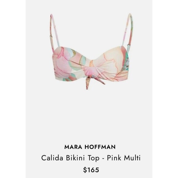MARA HOFFMAN CALIDA TOP PINK MULTI watercolor pastel XL - Picture 1 of 7